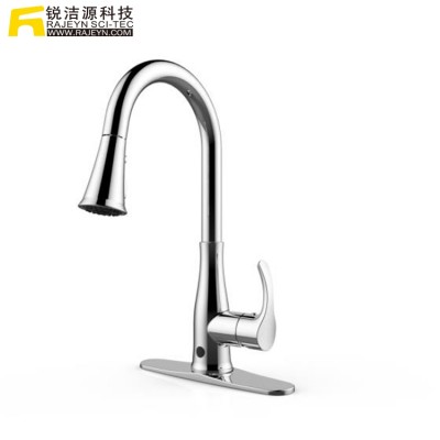 Hand Free Gooseneck Touchless Auto Extendable Kitchen Sink Faucet